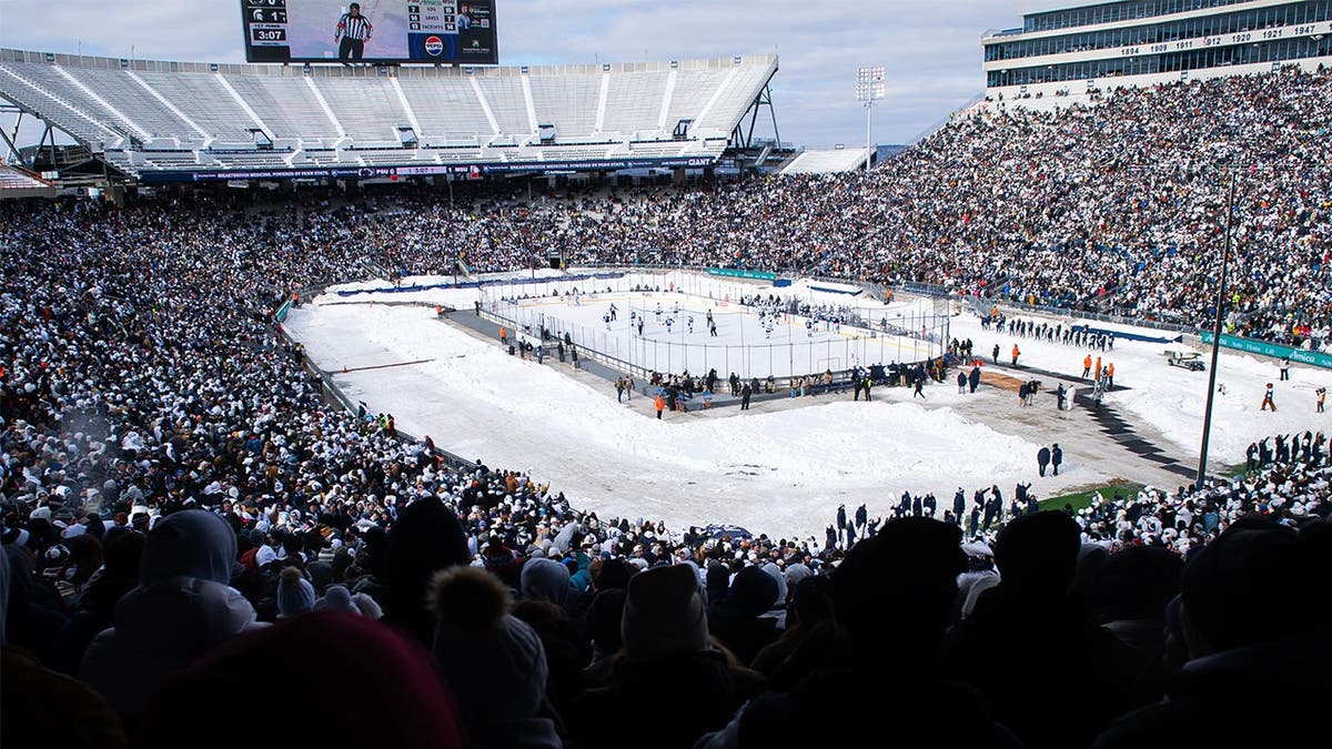 Beaver Stadium during a hockey game