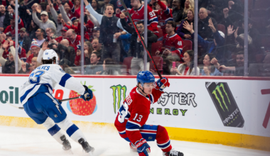 Caufield scores 50th, Canadiens edge Lightning on late goal
