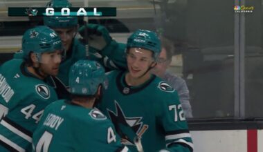 William Eklund's second-period goal gives Sharks 3-0 lead over Maple Leafs