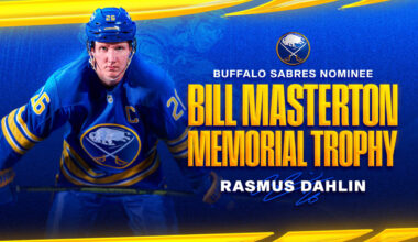Dahlin selected as Sabres' nominee for Masterton Trophy