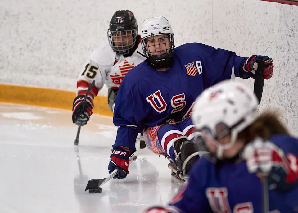 USA carries the puck during game three of the Frontier Series in Ottawa -&nbsp;Photo @ Ellen Bond