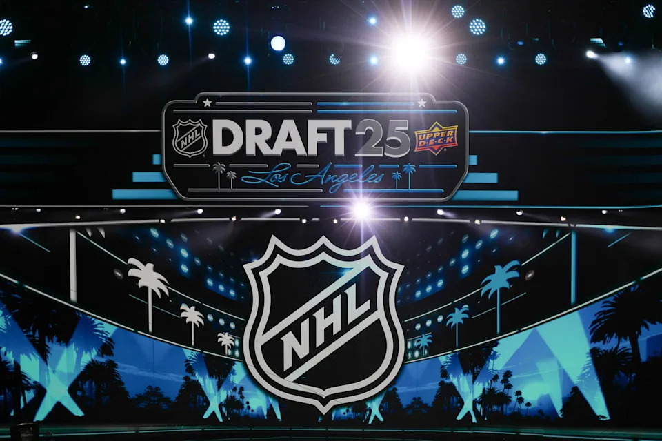 Jun 27, 2025; Los Angeles, California, USA; A general view inside the venue prior to the first round of the 2025 NHL Draft at Peacock Theater. Mandatory Credit: Kirby Lee-Imagn Images