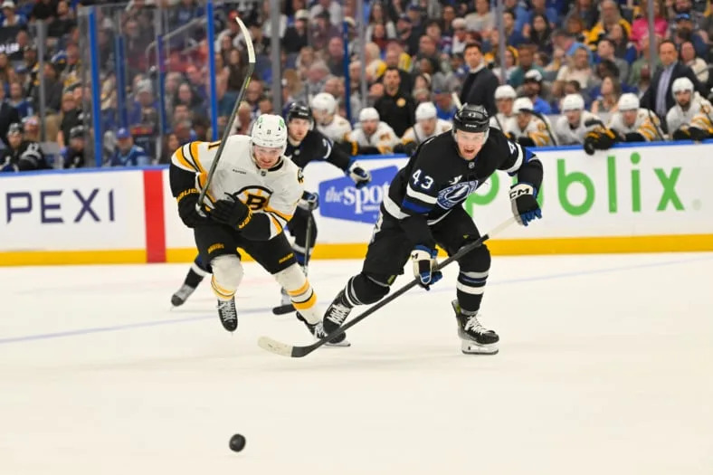 Tampa Bay Lightning vs Boston Bruins NHL game action