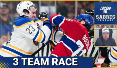Buffalo Sabres now locked in THREE TEAM RACE a top Atlantic Division with Canadiens and Lightning