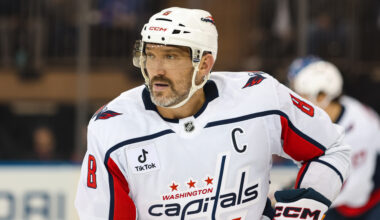 Washington Capitals left wing Alex Ovechkin (8) skates at Madison Square Garden