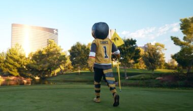 Chance and the Golden Knight at the Wynn Golf Club ⛳️