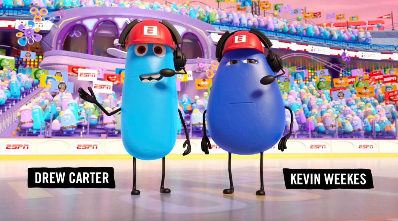 Drew Carter and Kevin Weekes animated in the Inside Out Classic