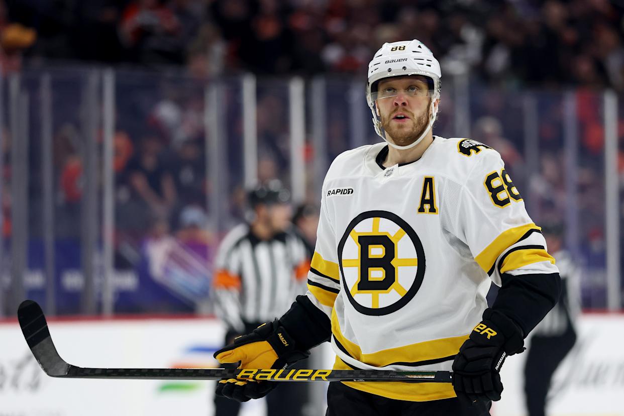 David Pastrnak #88 of the Boston Bruins