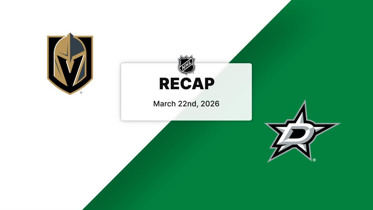 Recap: Golden Knights at Stars 3.22.26