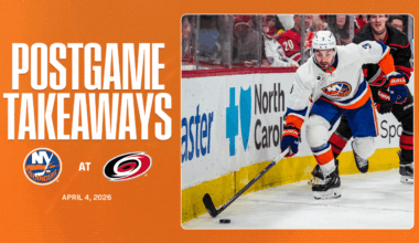 Takeaways: Islanders Fall 4-3 to Hurricanes in Second Half of Back-to-Back Set