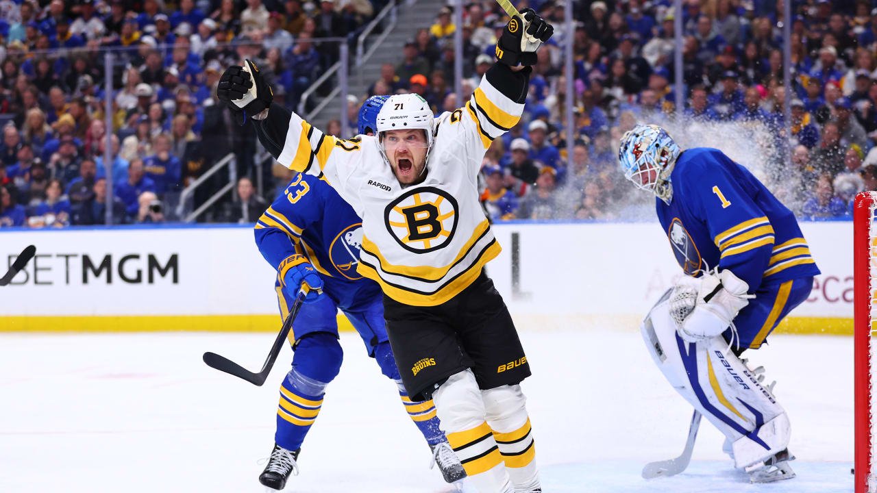 Arvidsson scores twice, Bruins hold off another late Sabres rally in Game 2
