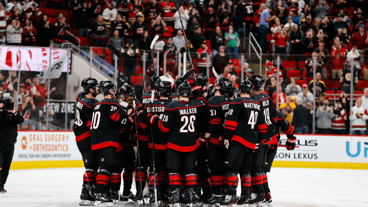 Hurricanes recover in OT, clinch Metropolitan Division with win against Bruins