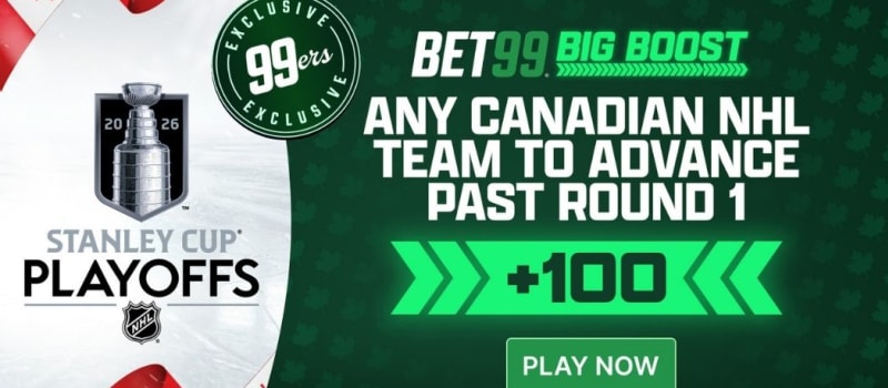 NHL Playoffs Boost: Any Canadian Team to Advance Past Rd 1 +100 at BET99