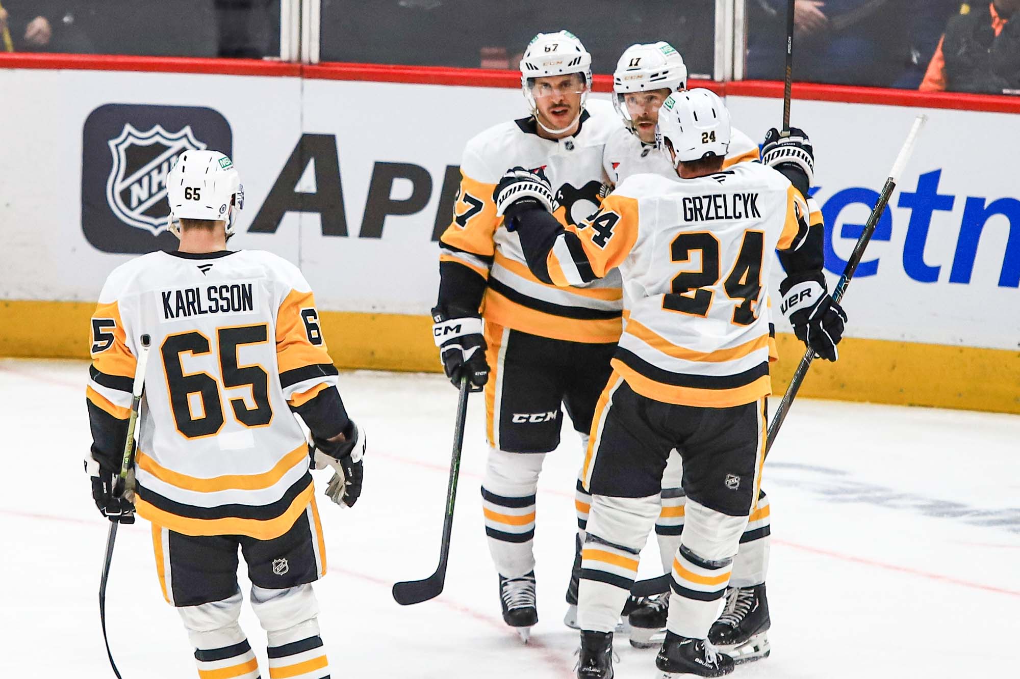 Penguins celebrate goal
