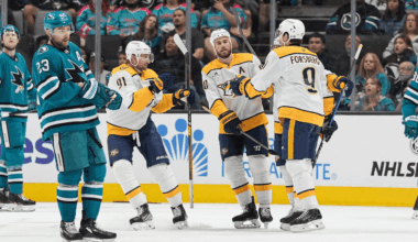 Forsberg scores twice, Predators recover to hold off Sharks