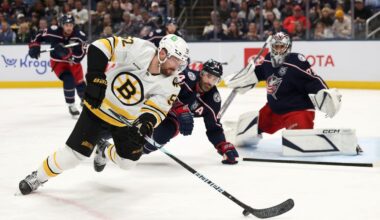 Bruins edge Blue Jackets, who fail to gain in Metropolitan race