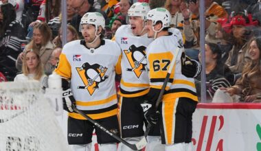 Chinakhov has 3 points, Penguins clinch playoff berth with win against Devils