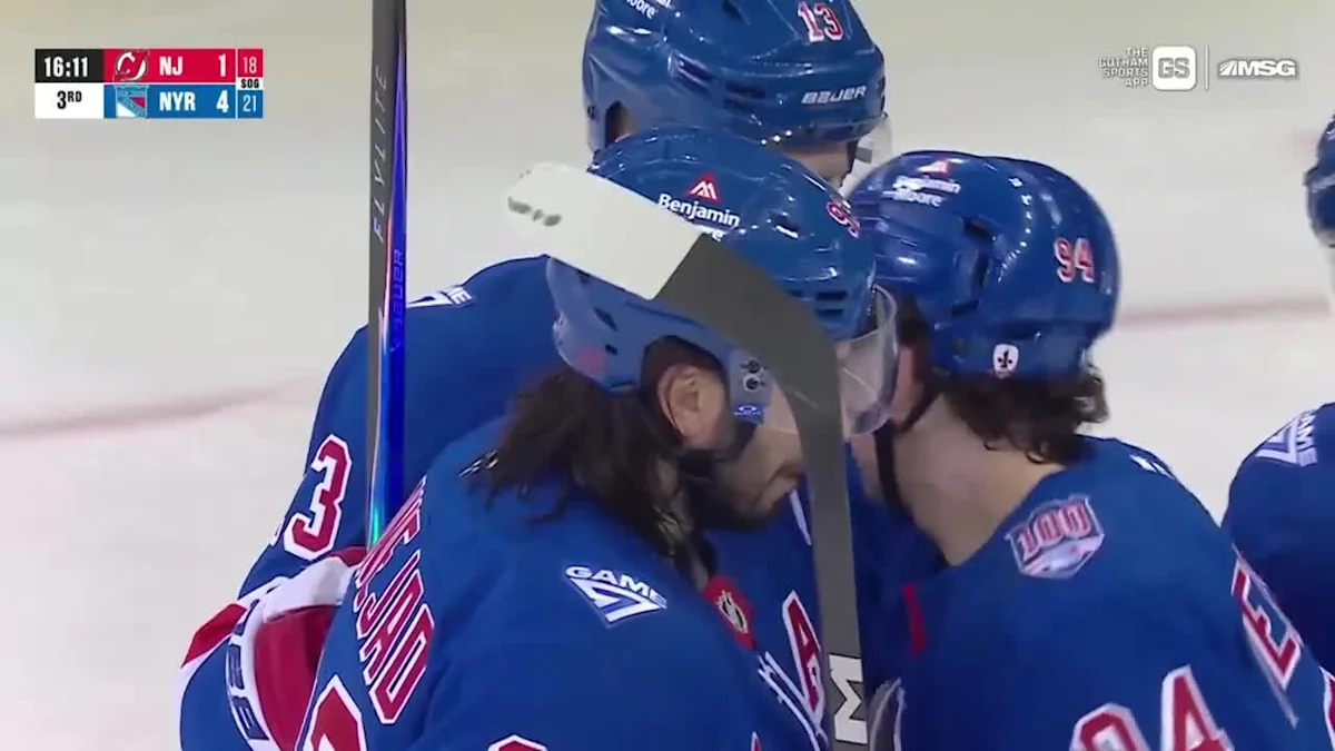 Mika Zibanejad with a Goal vs. New Jersey Devils