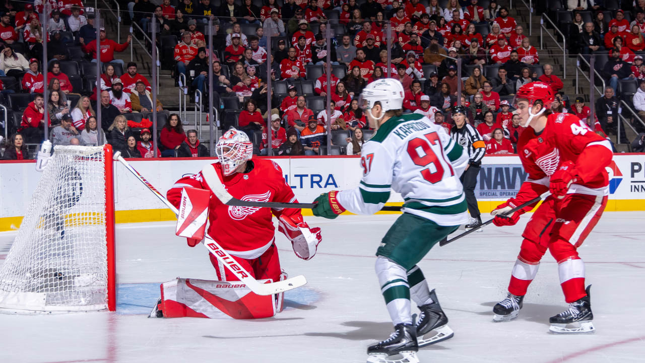 Kaprizov completes hat trick late, Wild recover to defeat Red Wings