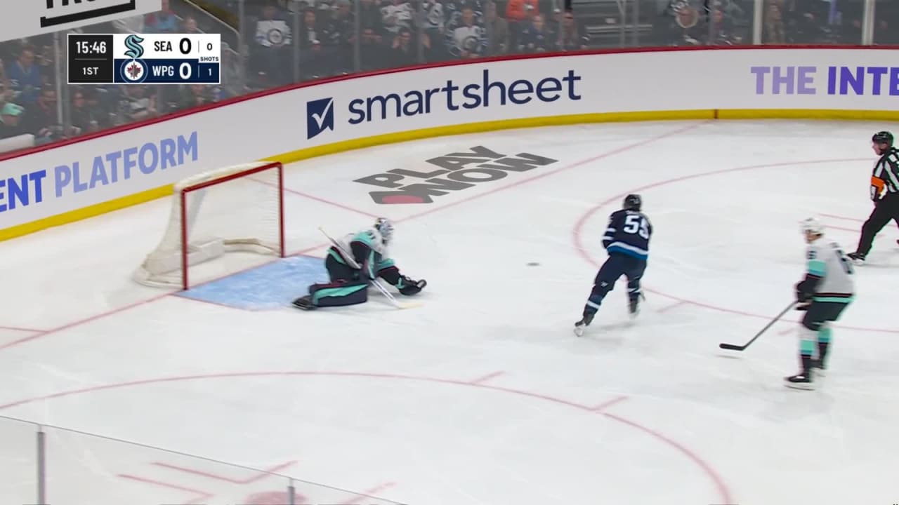 SEA@WPG: Grubauer with a great save against Mark Scheifele