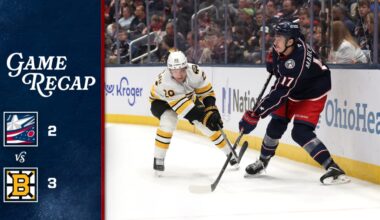 Bruins edge Blue Jackets, who fail to gain in Metropolitan race