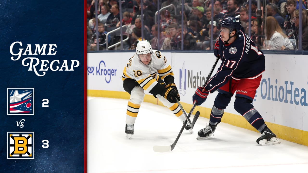 Bruins edge Blue Jackets, who fail to gain in Metropolitan race