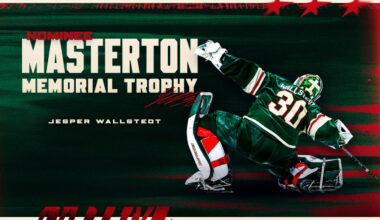 Minnesota Wild Goaltender Jesper Wallstedt Nominated for Bill Masterton Memorial Trophy