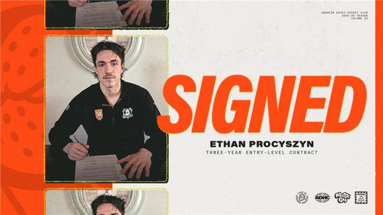 Ducks Sign Procyszyn to Three-Year Entry-Level Contract