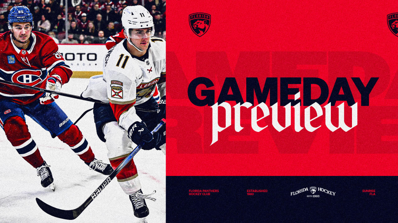 PREVIEW: Tkachuk out, Samoskevich slides up as Panthers visit Canadiens