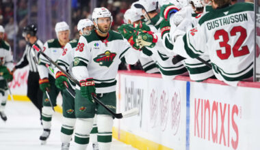 Hartman scores twice again, Wild ease past Senators