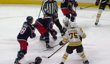 BOS@CBJ: Greaves with a great save against Elias Lindholm