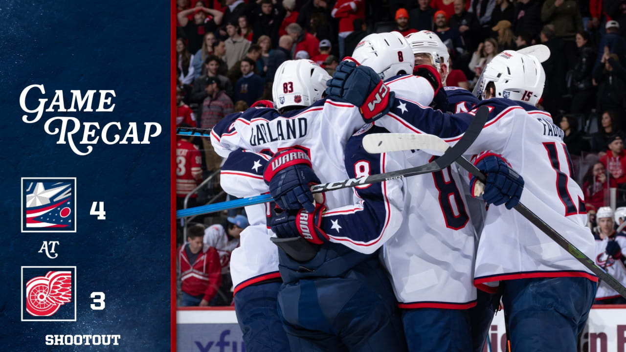 Blue Jackets tie it late, defeat Red Wings in shootout