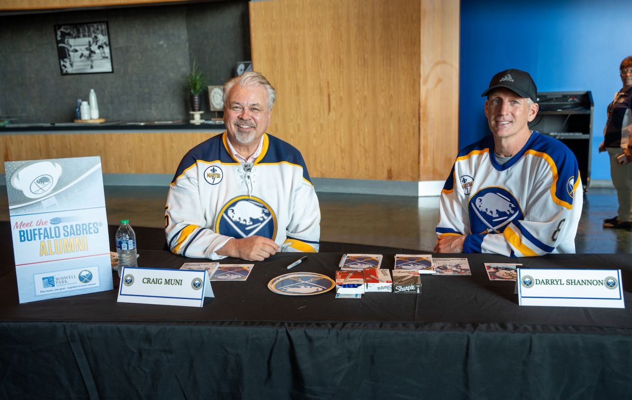 Sabres Alumni at a prostate cancer screening event