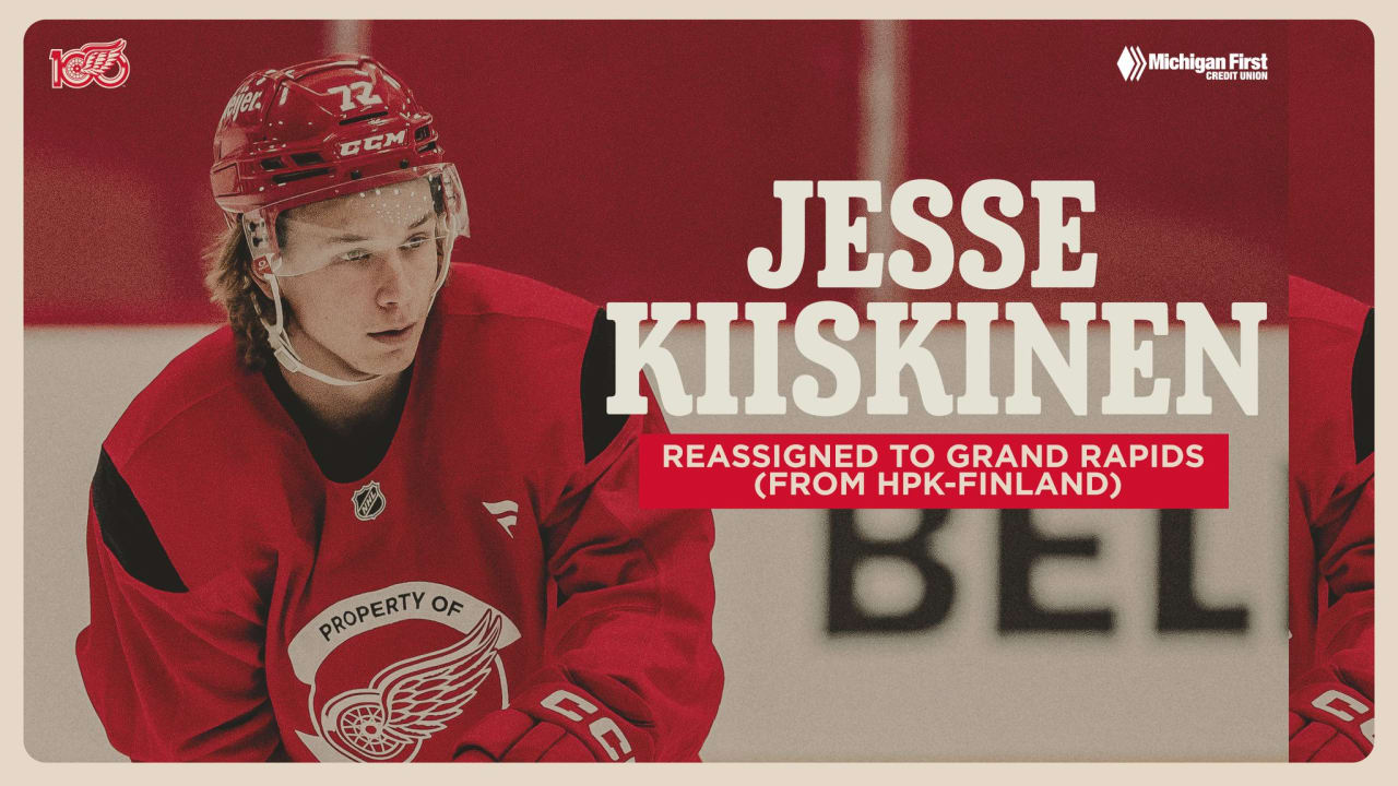 Red Wings reassign Jesse Kiiskinen to Grand Rapids from HPK