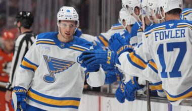Dylan Holloway's two goals help Blues keep slim playoff hopes alive with 6-2 win over Ducks