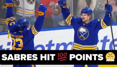 Sabres beat Islanders 4-3, reach 100 points for the first time since 2010 season