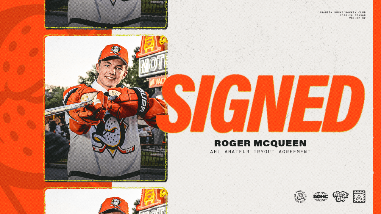 Ducks Sign McQueen to AHL Amateur Tryout Agreement