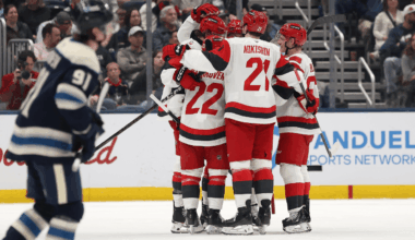 Hurricanes score 3 in 3rd, defeat Blue Jackets to reach 100 points