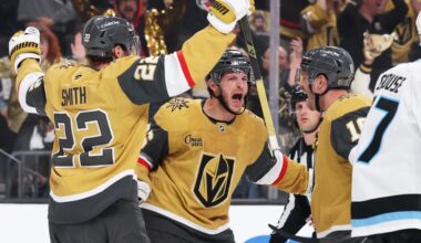 Golden Knights rally in 3rd, defeat Mammoth in Game 1 of West 1st Round