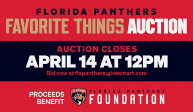 Florida Panthers to Auction ‘Players Favorite Things’ Baskets with All Proceeds Benefiting the Florida Panthers Foundation