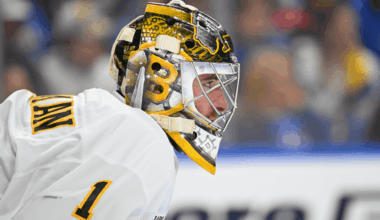 Swayman displays quiet leadership for Bruins in Game 2 win against Sabres