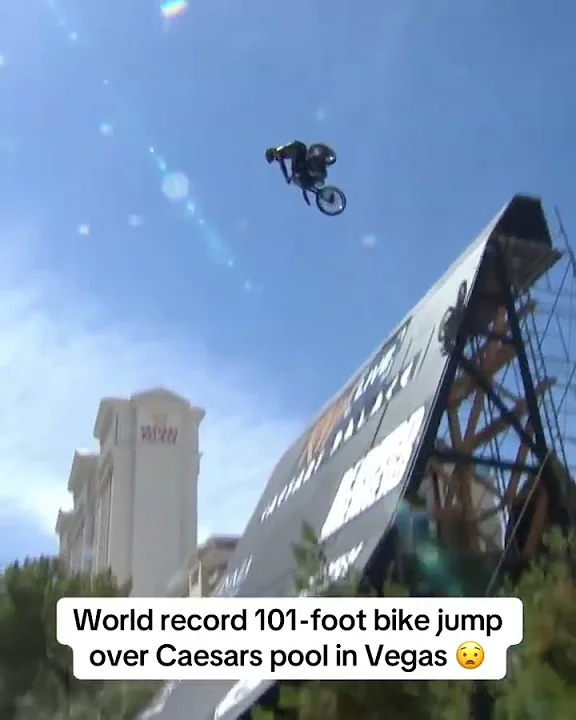 Colby Raha really biked over the fountains at Caesars Palace in Las Vegas 🤯 (via FUEL TV/TT) - YouTube