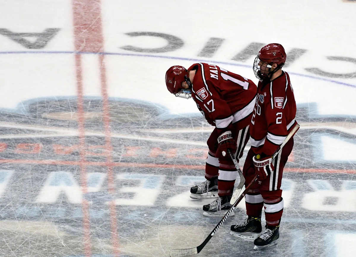 Harvard men's hockey coach announces he will down