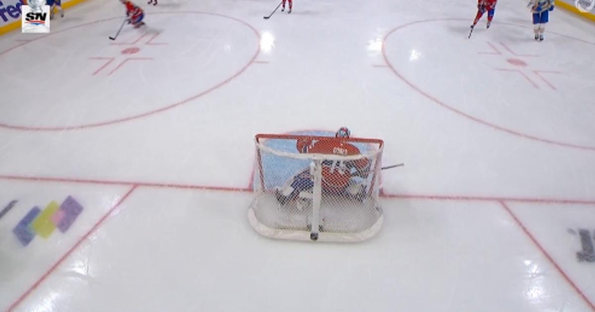 Dobes lets in a goal from center ice after crazy bounce!