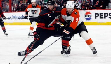 Hall's OT score helps Hurricanes top Flyers 3-2 to take 2-0 lead in 2nd-round series of NHL playoffs