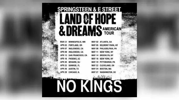 Admat for Bruce Springsteen and The E Street Band's Land of Hope and Dreams American Tour (Courtesy of Bruce Springsteen and The E Street Band)