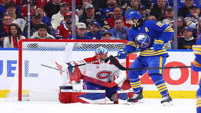 <p>Alex Tuch #89 of the Buffalo Sabres looks to deflect the puck against Jakub Dobes #75 of the Montreal Canadiens in Game Five of the Second Round of the 2026 Stanley Cup Playoffs at KeyBank Center on May 14, 2026 in Buffalo, New York. (Photo by Bill Wippert/NHLI via Getty Images)</p> Montreal Canadiens goalie Jakub Dobeš punches Alex Tuch during heated Buffalo Sabres NHL Game 5