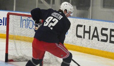 NY Rangers prospect Sean Barnhill at development camp at the MSG Training Center in Tarrytown July 1, 2025.