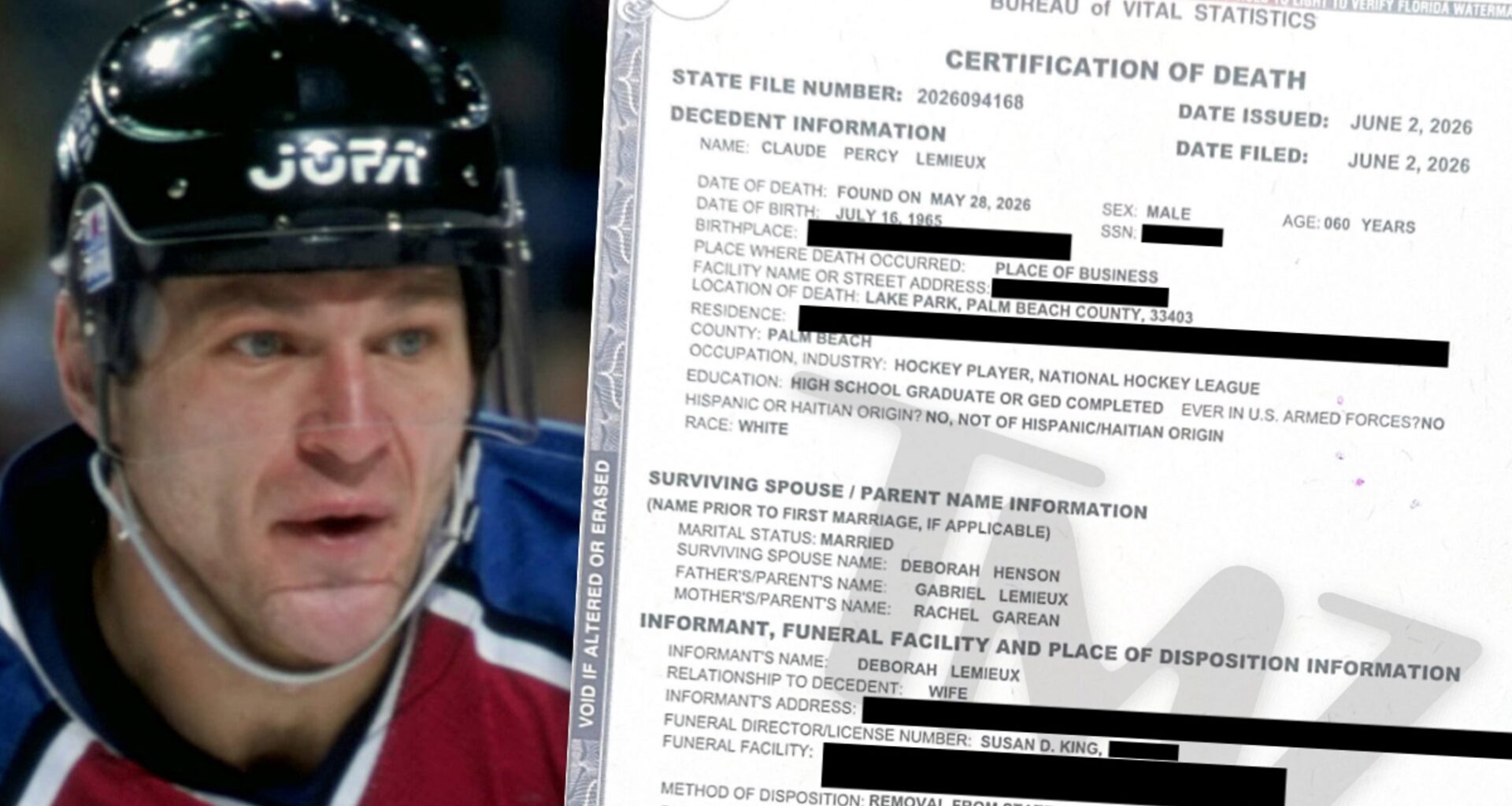 Claude Lemieux Death Certificate Released, Body Moved To North Carolina For Burial