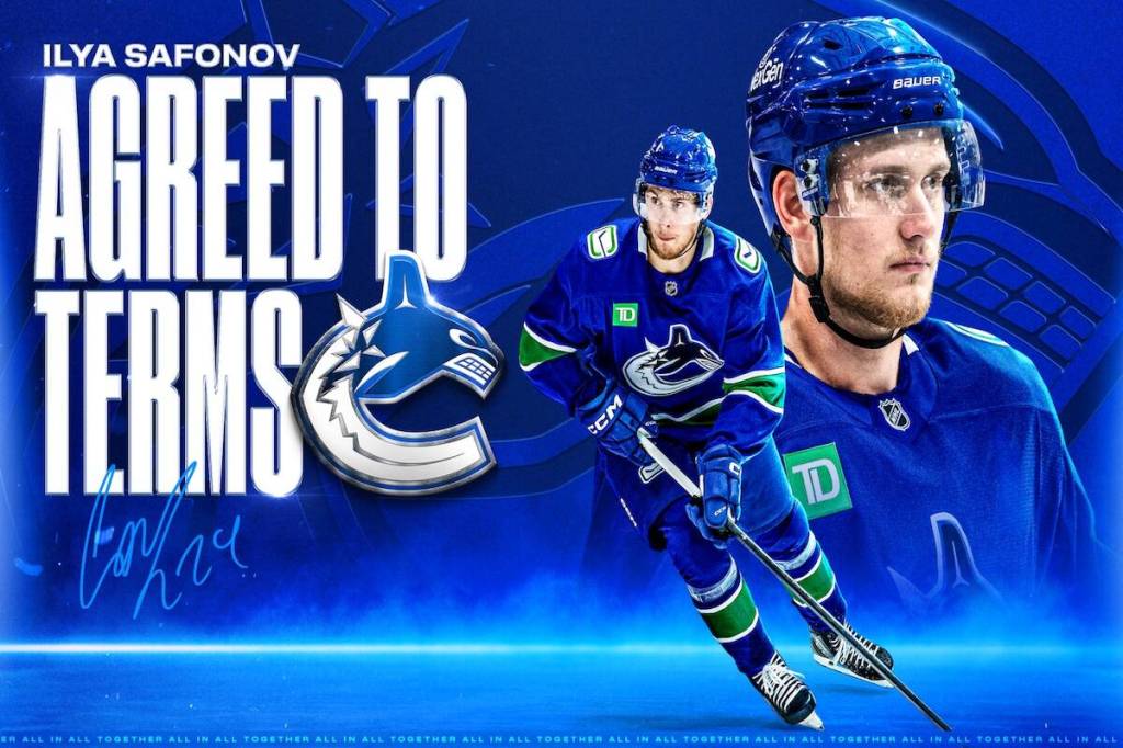Ilya Safonov has agreed to terms on a contract with the Vancouver Canucks (Vancouver Canucks / NHL)